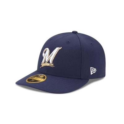 Sapca New Era Milwaukee Brewers MLB Authentic Collection Low Profile 59FIFTY Fitted - Albastri